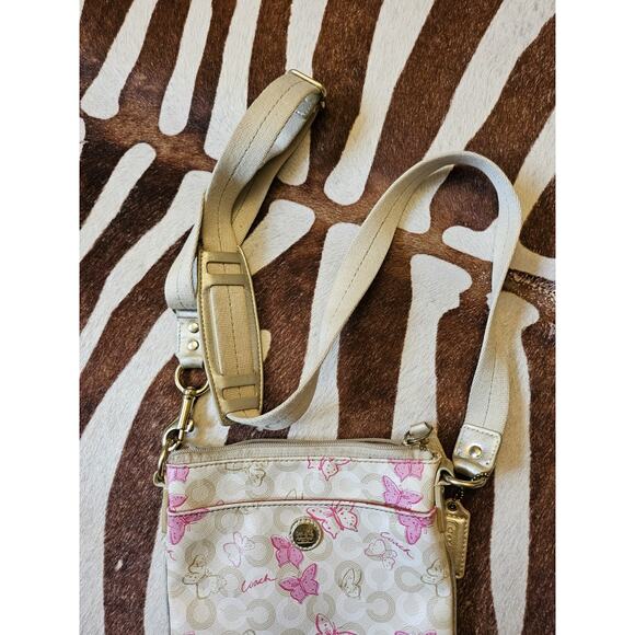 Vintage Y2k Coach Pink Butterfly Momogram Print Crossbody Purse - Picture 3 of 8